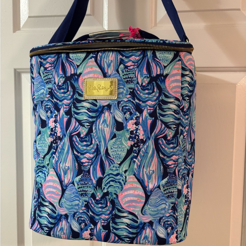 Lilly Pulitzer Vibrant Blue and Pink Wine Cooler